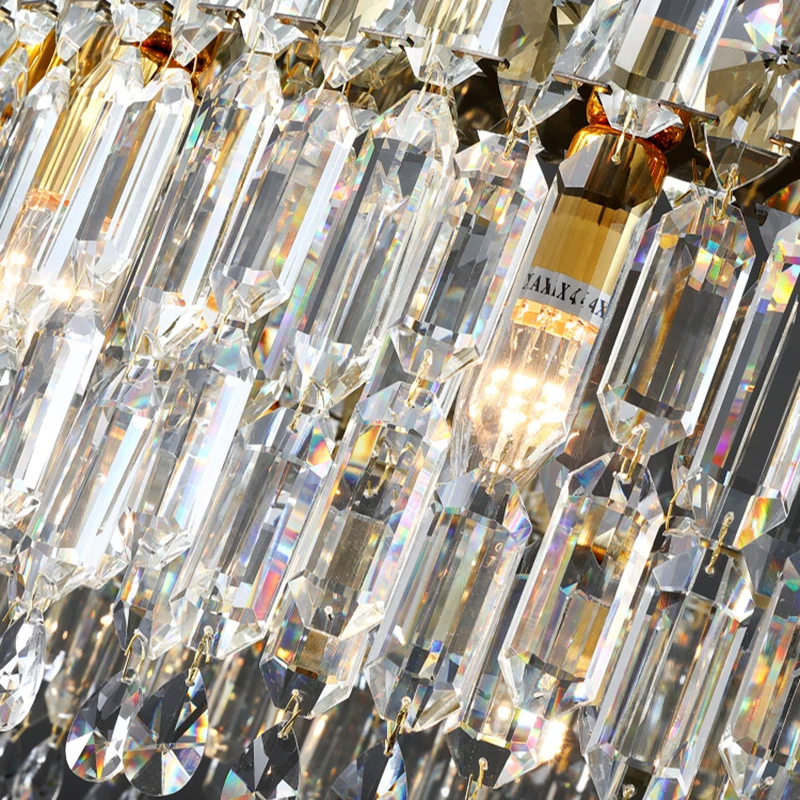 Drum Crystal Suspension Lighting Modern Glashelder Kroonluchter Lichtarmatuur voor slaapkamer