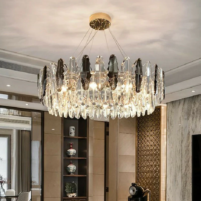 Drum woonkamer hangverlichting kristal moderne stijl kroonluchter lichtarmatuur stralend