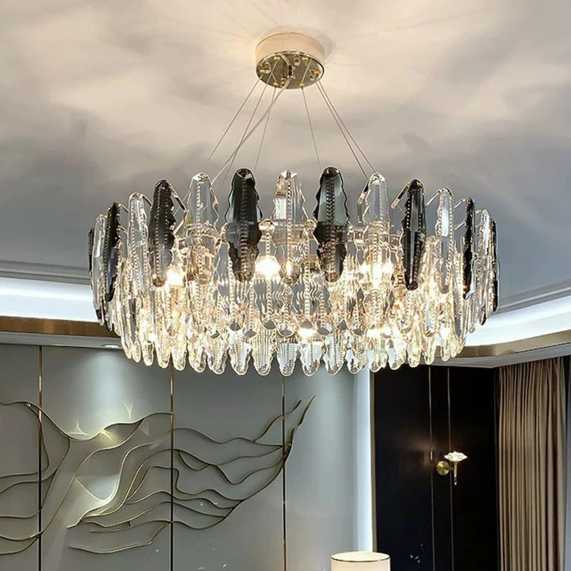 Drum woonkamer hangverlichting kristal moderne stijl kroonluchter lichtarmatuur stralend