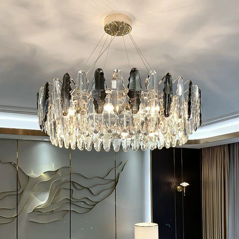 Drum woonkamer hangverlichting kristal moderne stijl kroonluchter lichtarmatuur stralend
