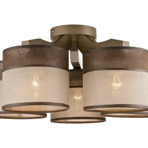 Energiezuinige Plafondlamp Andrea, Bruin, 23x43x43 cm, EPIKASA