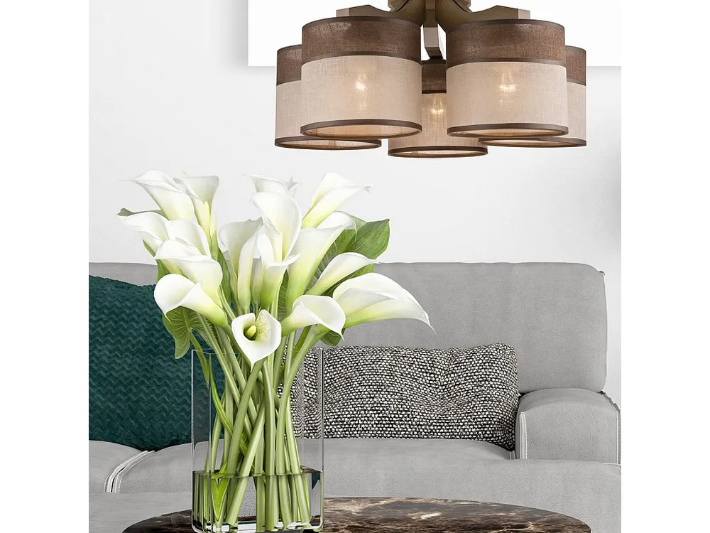 Energiezuinige Plafondlamp Andrea, Bruin, 23x43x43 cm, EPIKASA