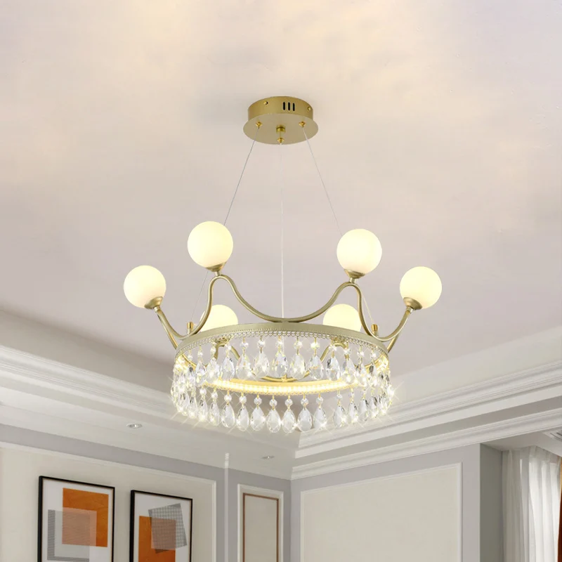 Gouden kroon plafondkroonluchter moderne 6/8-licht geslepen kristallen hangende verlichtingsarmatuur (IP44)