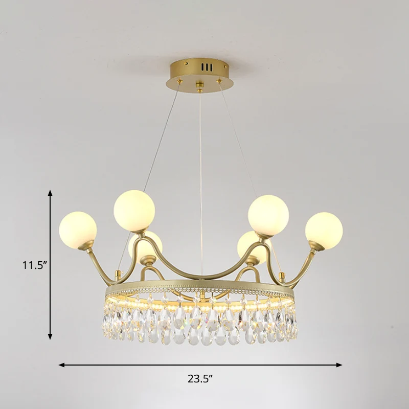 Gouden kroon plafondkroonluchter moderne 6/8-licht geslepen kristallen hangende verlichtingsarmatuur (IP44)