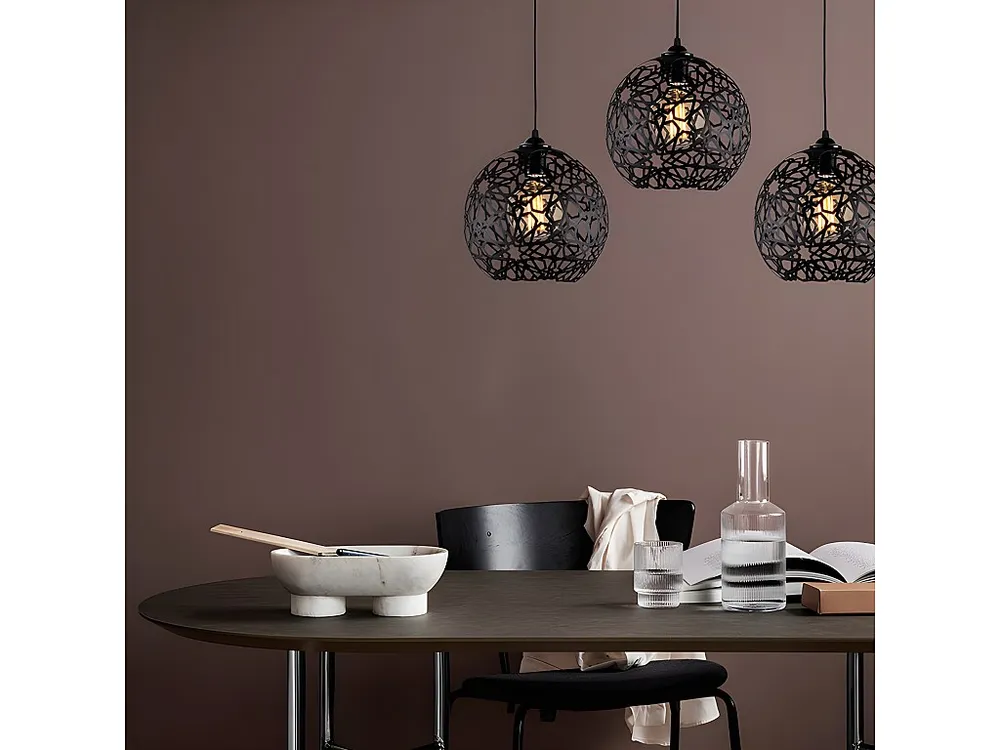 Hanglamp met verstelbare hoogte CELINDRA - L. 100 x H. 35/115 cm - Zwart - Koop nu producten van topkwaliteit tegen kortin...