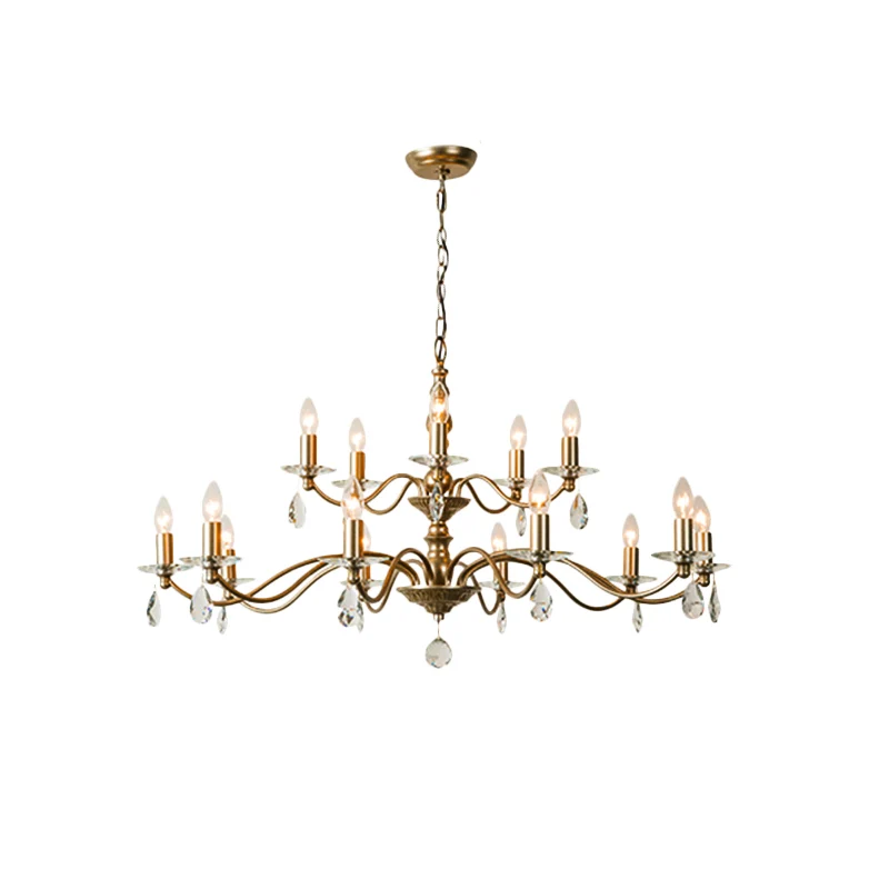 Industriële Stijl 9/12/15 Lichten Plafondlamp Landelijke Kaars Metalen Hangende Kroonluchter Champagne voor Eetkamer met K...