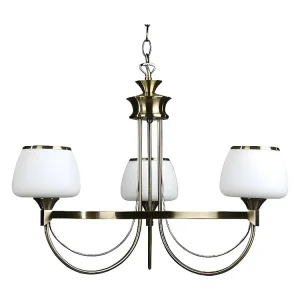 Moderne Plafond Ronda Hanglamp, Messing, Wit, 54x54x110 cm, EPIKASA