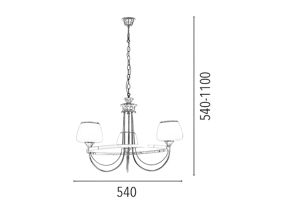 Moderne Plafond Ronda Hanglamp, Messing, Wit, 54x54x110 cm, EPIKASA