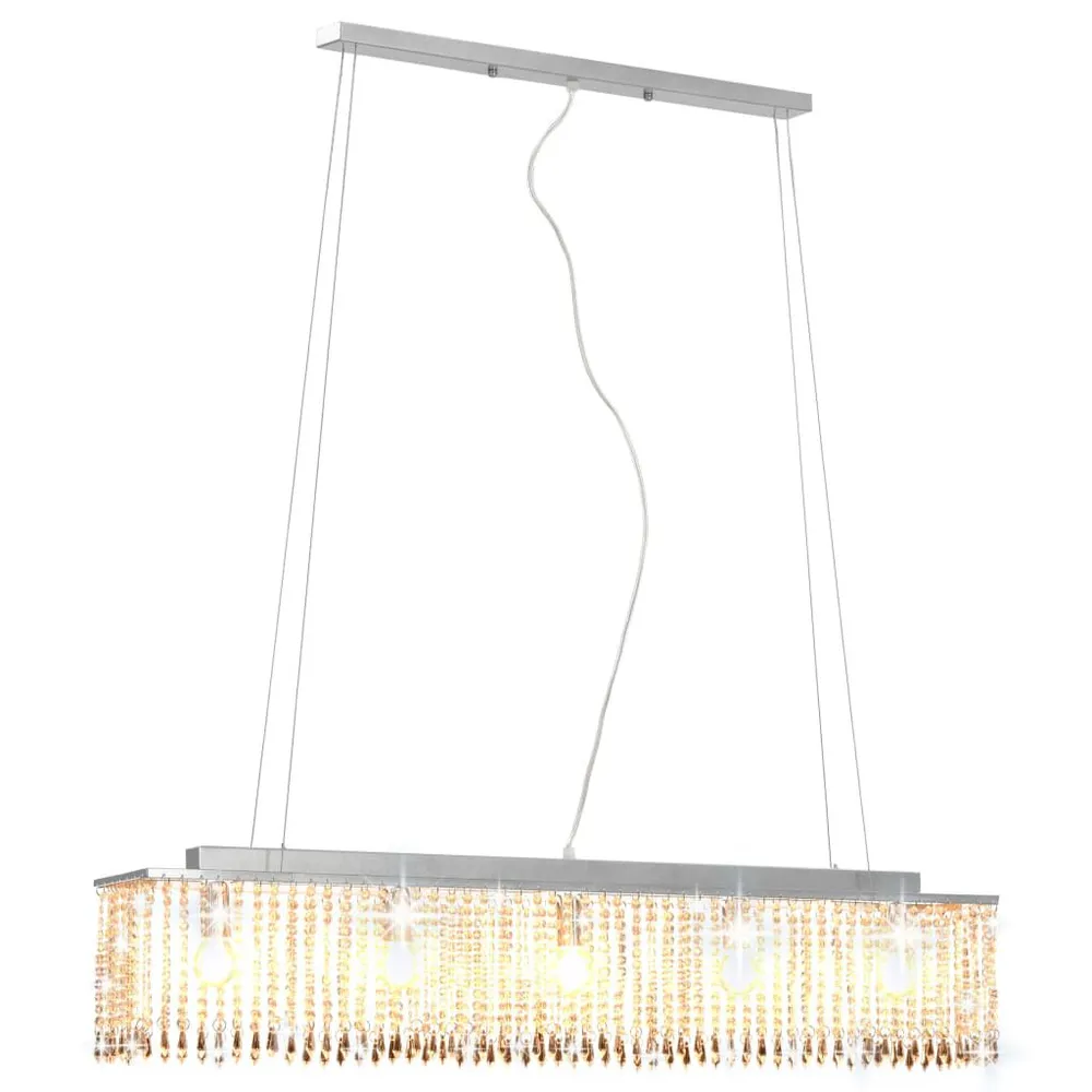 Plafondlamp met kristallen kralen 104 cm zilverkleurig met Dimbare LED