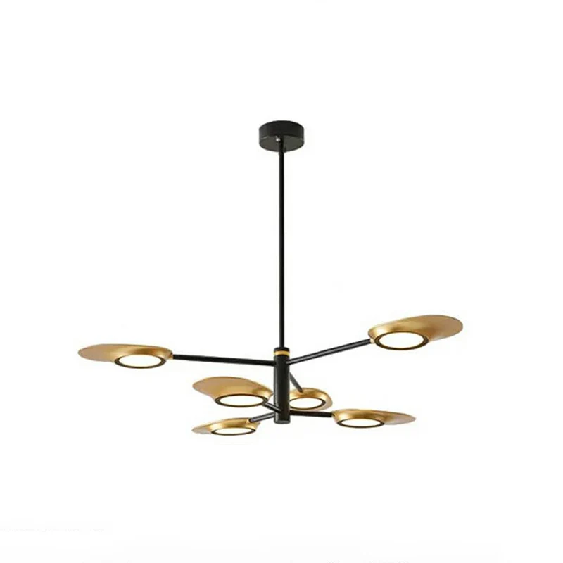 Stralende Burst Kroonluchter Hanglamp Postmoderne Stijl Metallic Woonkamer LED Hanglamp met Lange Kabel