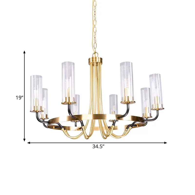 Track Verlichting Fel glazen buisvormige plafondkroonluchter koloniale stijl 6/8 hoofden slaapkamer hangende verlichtingsa...