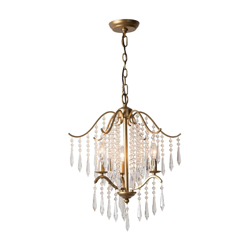Track Verlichting Waterval Kroonluchter Verlichting Modernisme Kristal 3/4 Lampen Messing Plafond Hanglamp, 18,5"/22,5" Wijd