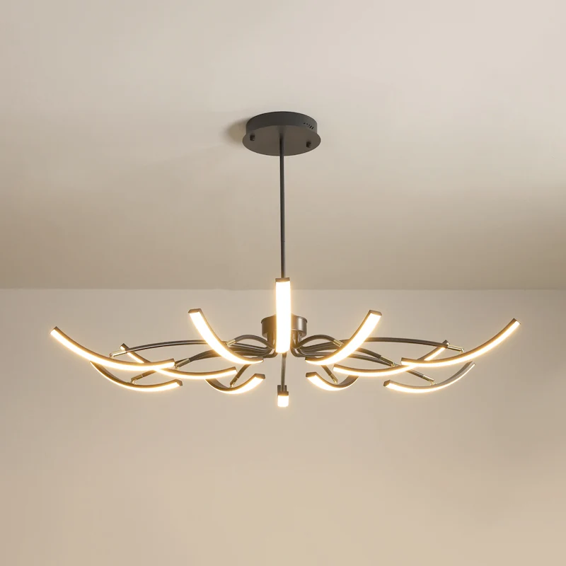 Witte bloemen kroonluchter helder minimalistische metalen LED plafond hanglamp voor woonkamer