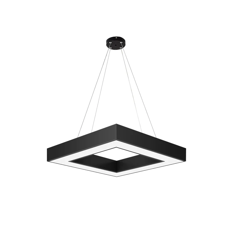 Zwarte afwerking vierkante LED kroonluchter acryl plafondophanging Scandinavische stijl met Inclusief LED