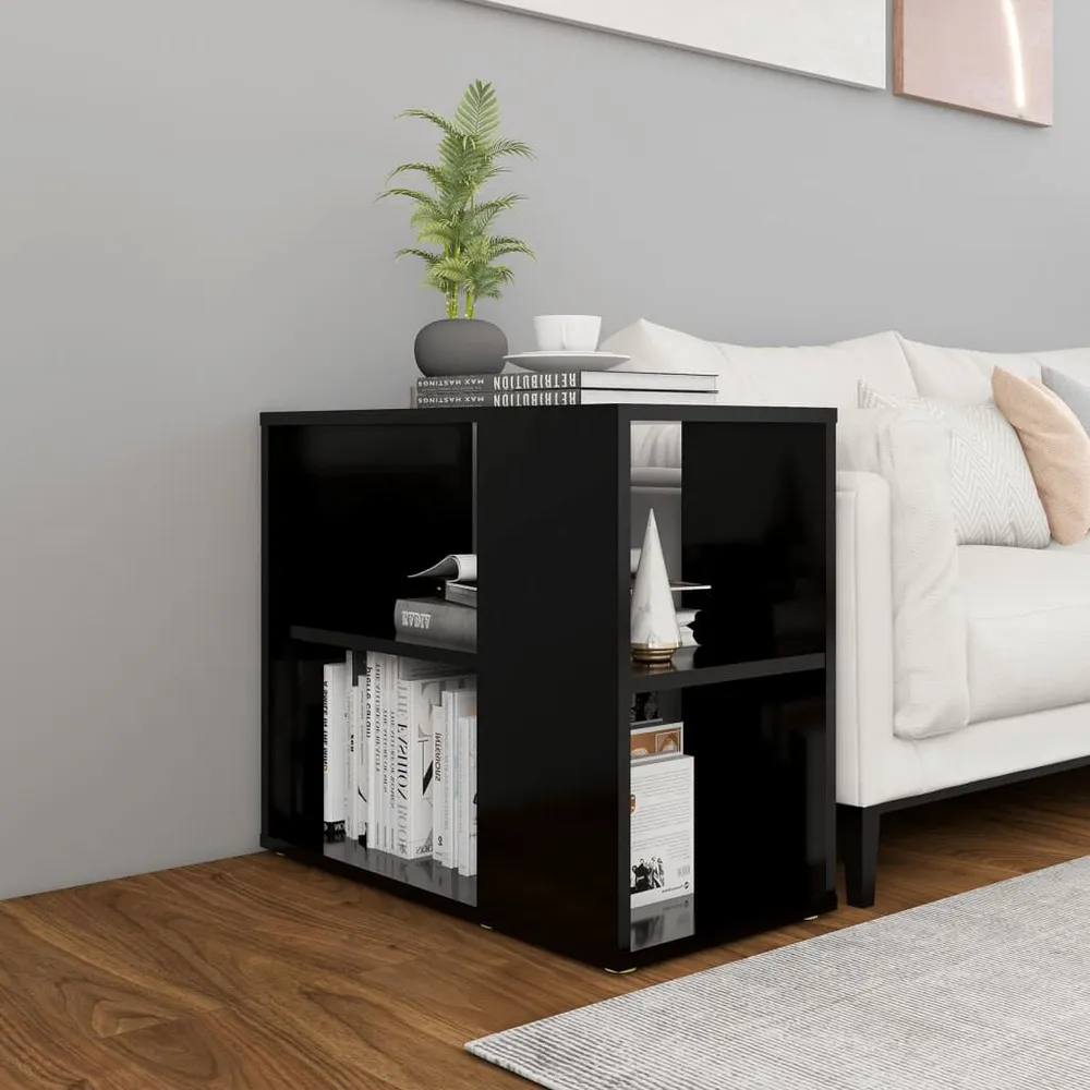 Bijzetkast 60x30x50 cm bewerkt hout zwart met Garantie