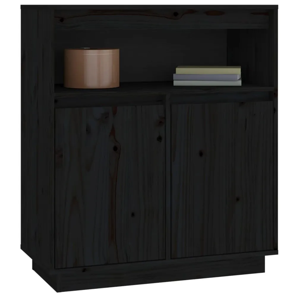 OEM Origineel Dressoir 70x34x80 cm massief grenenhout zwart