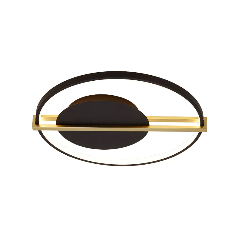 Minimalistische LED-inbouwverlichting Acryl zwart/wit rond fijn plafondlicht met gouden hoepelbeschermer voor Binnen en Bu...