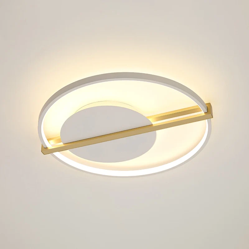 Minimalistische LED-inbouwverlichting Acryl zwart/wit rond fijn plafondlicht met gouden hoepelbeschermer voor Binnen en Bu...