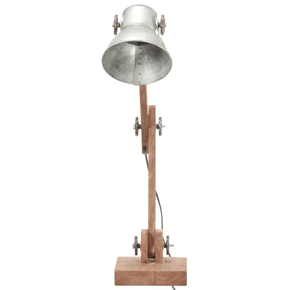 Bureaulamp industrieel rond E27 58x18x90 cm zilverkleurig