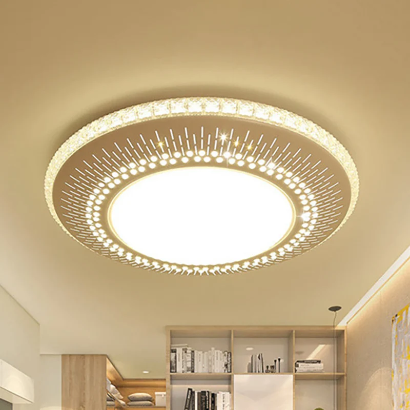 21"/25" brede ronde kap inbouwarmatuur hedendaagse LED-plafondlamp met kristallen accent wit zwak - Incl. Garantie