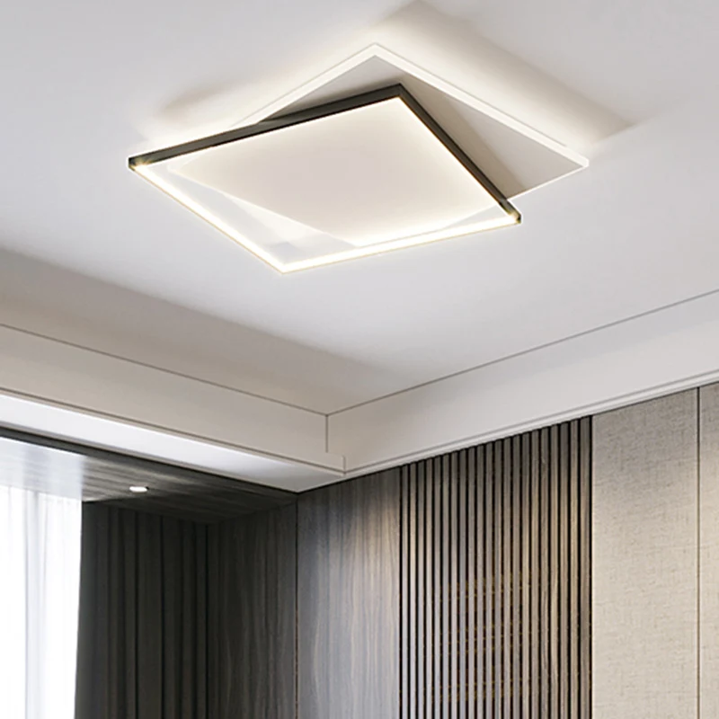 Eenvoud LED-plafondlamp dubbele vierkanten geometrische vorm inbouwverlichtingsarmatuur met acrylkap | Snel Leverbaar