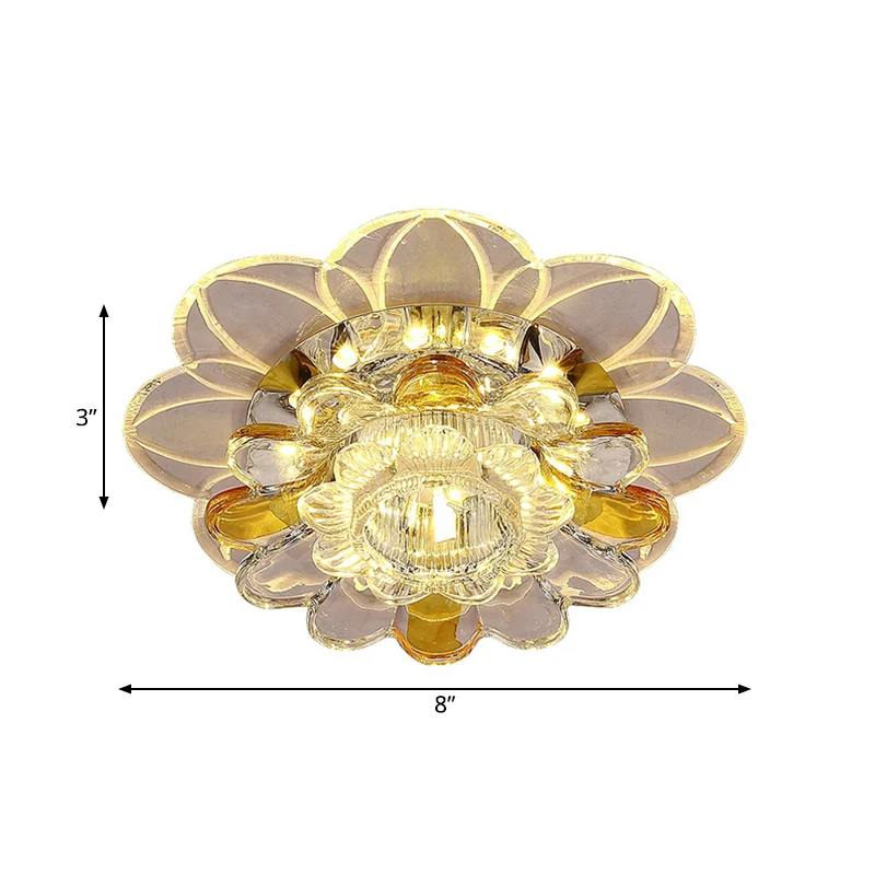 LED-inbouwplafondlamp Minimalistische veranda-inbouw met bloemblaadje Heldere kristallen kap warm/wit/meerkleurig zacht