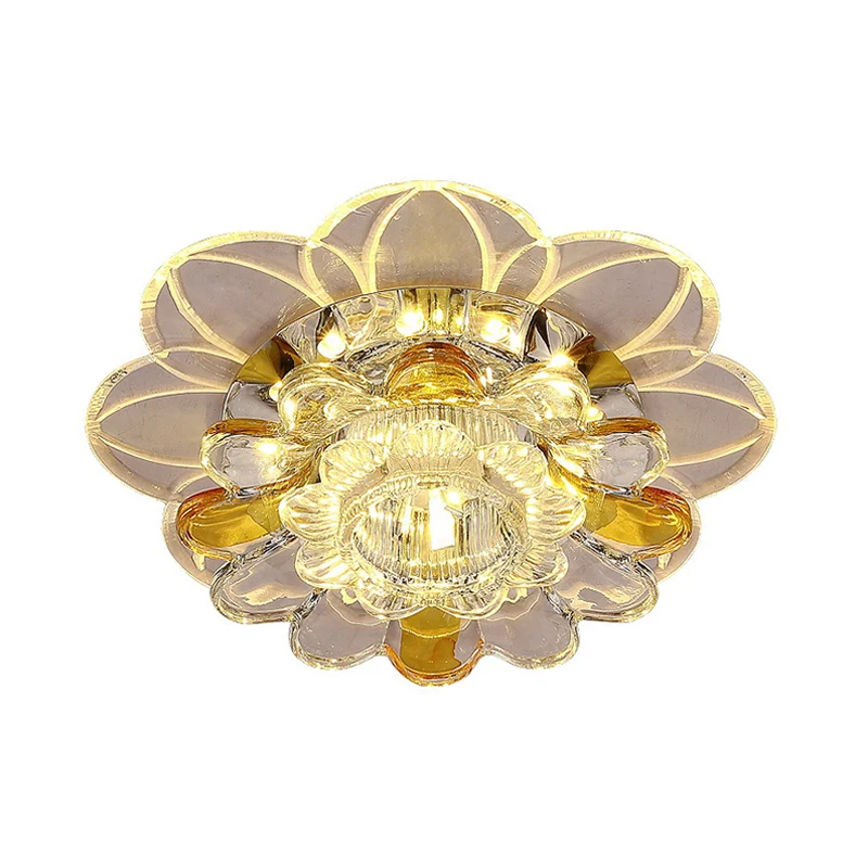 LED-inbouwplafondlamp Minimalistische veranda-inbouw met bloemblaadje Heldere kristallen kap warm/wit/meerkleurig zacht