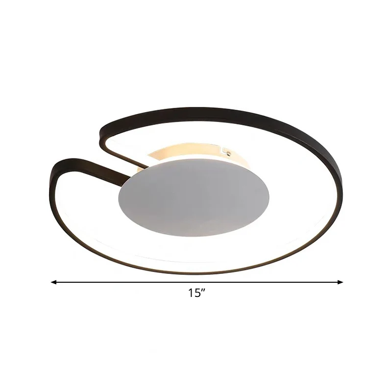 15"/19" W minimale LED-inbouwlamp ijzer wit en zwart binnen/zwart en wit binnenring plafondlamp met open ontwerp voor Binn...