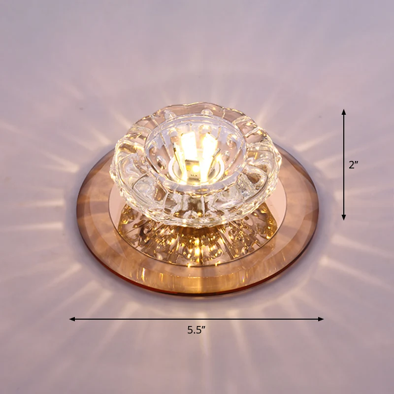 Floral Flush Ceiling Light Contemporary Crystal Entryway LED Flush Mount Lighting Fixture voor Binnen en Buiten Clear