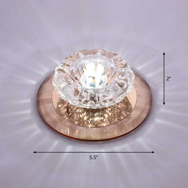 Floral Flush Ceiling Light Contemporary Crystal Entryway LED Flush Mount Lighting Fixture voor Binnen en Buiten Clear