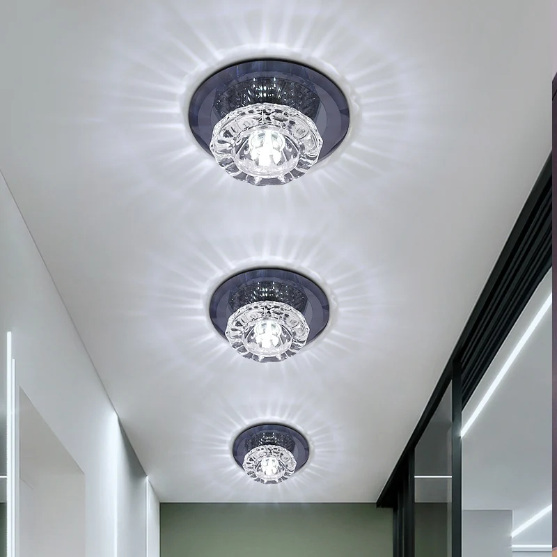 Floral Flush Ceiling Light Contemporary Crystal Entryway LED Flush Mount Lighting Fixture voor Binnen en Buiten Clear
