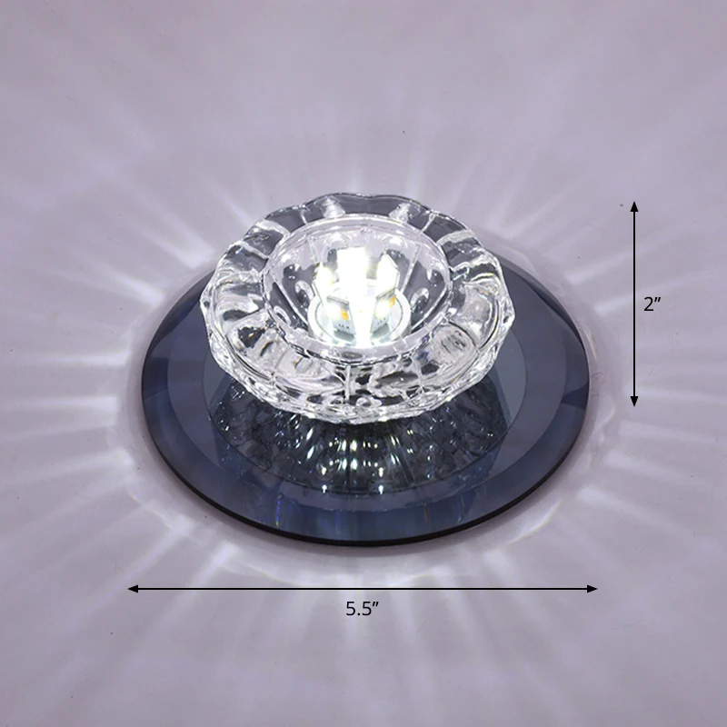 Floral Flush Ceiling Light Contemporary Crystal Entryway LED Flush Mount Lighting Fixture voor Binnen en Buiten Clear