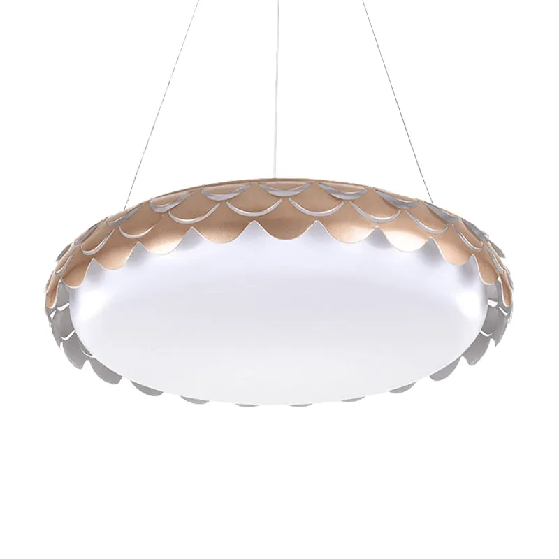 Fish Scale hanglampset hedendaagse metalen LED wit/gouden plafondhanglamp warm/wit/natuurlijk zacht, 19"/23" breed - Incl....