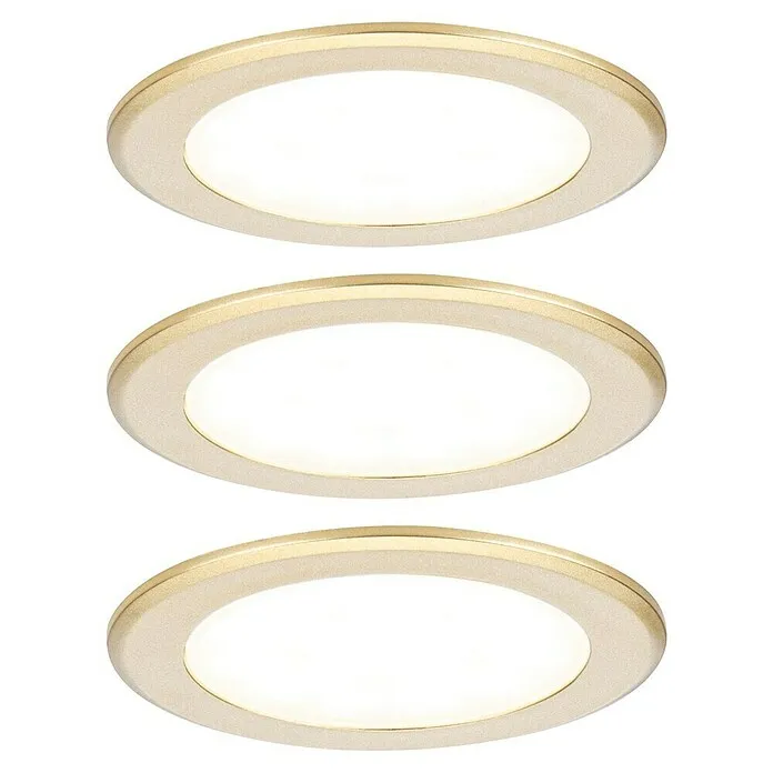 Gecertificeerd IP44 Paulmann Led-onderbouwverlichtingset - Zacht wit, 3 st., Goud