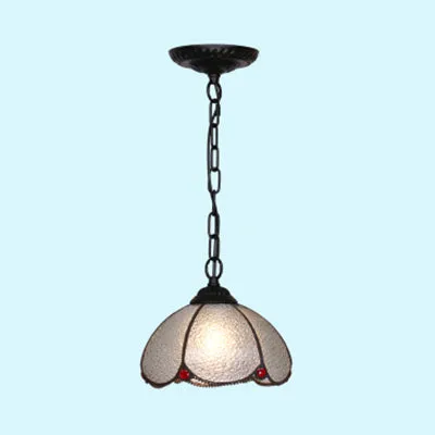 Premium Kwaliteit 1 lamp woonkamer plafondlamp Tiffany zwart/blauw hanglampset met halve bol doorzichtige handgemaakte gla...