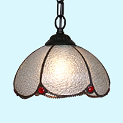 Premium Kwaliteit 1 lamp woonkamer plafondlamp Tiffany zwart/blauw hanglampset met halve bol doorzichtige handgemaakte gla...