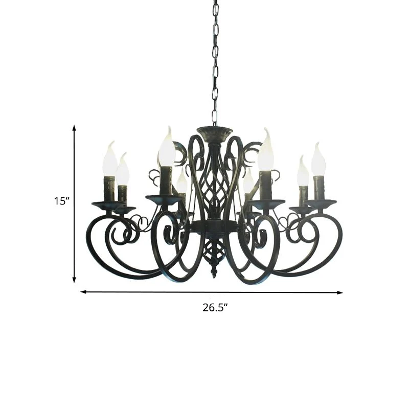 Premium Kwaliteit Plafondkroonluchter met 6/8 lampjes, minimalistische kaarsstijl, metalen hanglampset met gedraaide arm,...