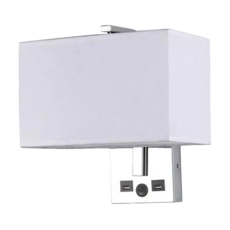 Premium Kwaliteit Rechthoekige wandverlichtingsset van textiel, minimalistisch beige/zwart/wit wandlamp met enkele lamp en...