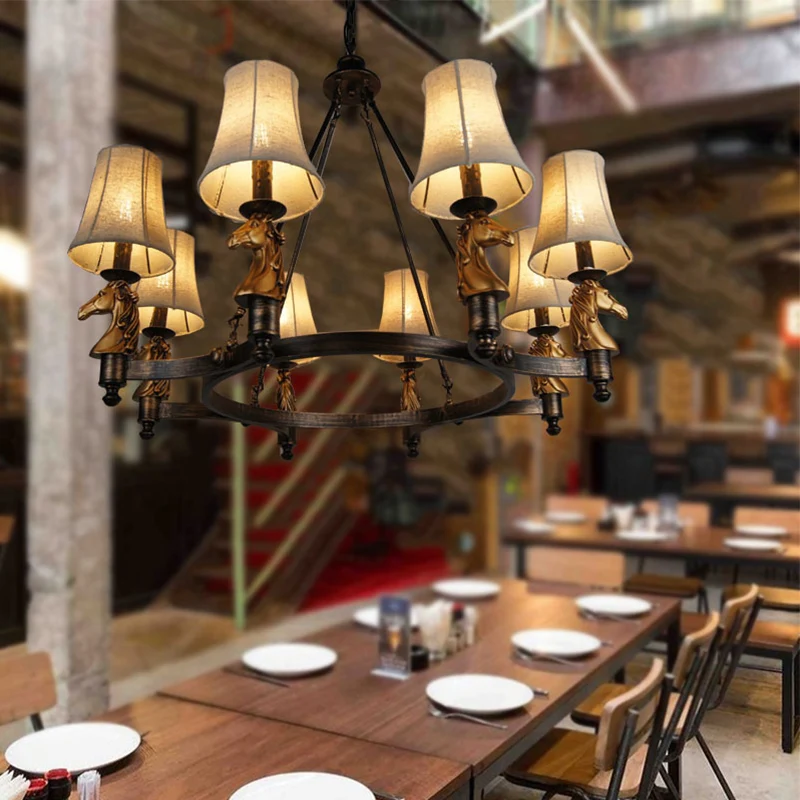 Professionele Kwaliteit 6/8 lichts hanglamp landelijk taps toelopende stoffen kroonluchter verlichtingsarmatuur wit voor e...