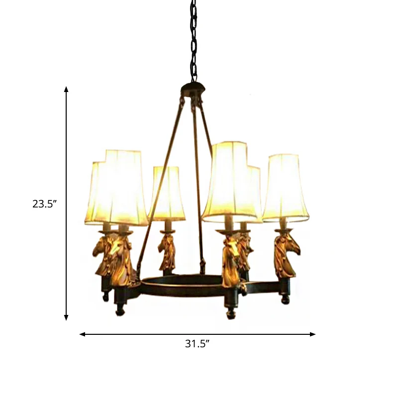 Professionele Kwaliteit 6/8 lichts hanglamp landelijk taps toelopende stoffen kroonluchter verlichtingsarmatuur wit voor e...