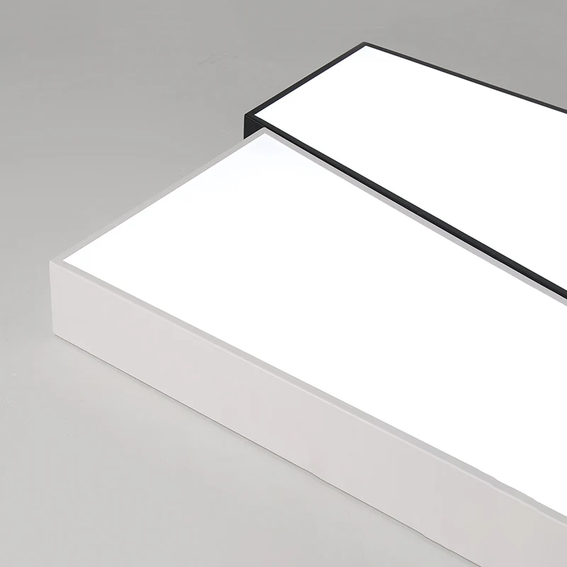 Minimalism Squared Flush Mount Fixture 16.5"/20.5" Wide LED Plexiglas Ceiling Lighting Black and White, Warm/White Light B...