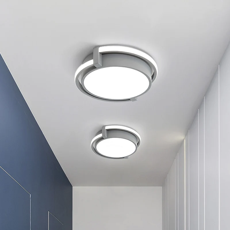 12"/16"/19.5" W Dorm Room LED Flushmount Eenvoudig Grey/White Flush Mount Ceiling Light Round Acrylic Shade inclusief batt...