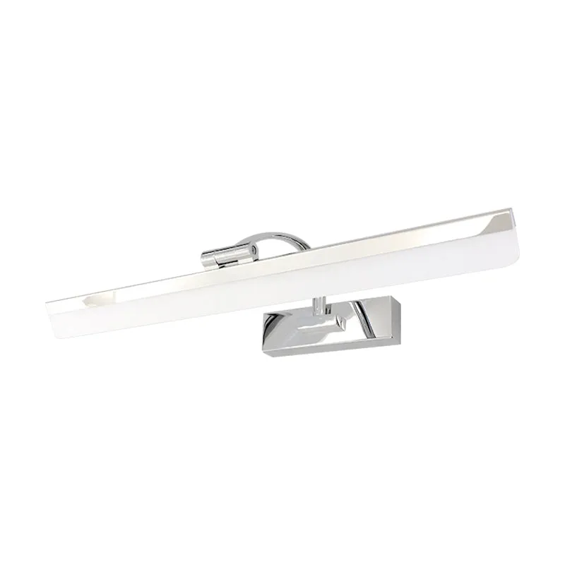 Acryl rechthoekige wandverlichting Eenvoudig stijlvol Geïntegreerd LED-nikkelafwerking make-uplamp warm/wit zwak, 16,5"/20...