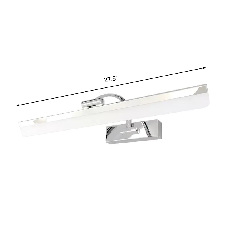 Acryl rechthoekige wandverlichting Eenvoudig stijlvol Geïntegreerd LED-nikkelafwerking make-uplamp warm/wit zwak, 16,5"/20...
