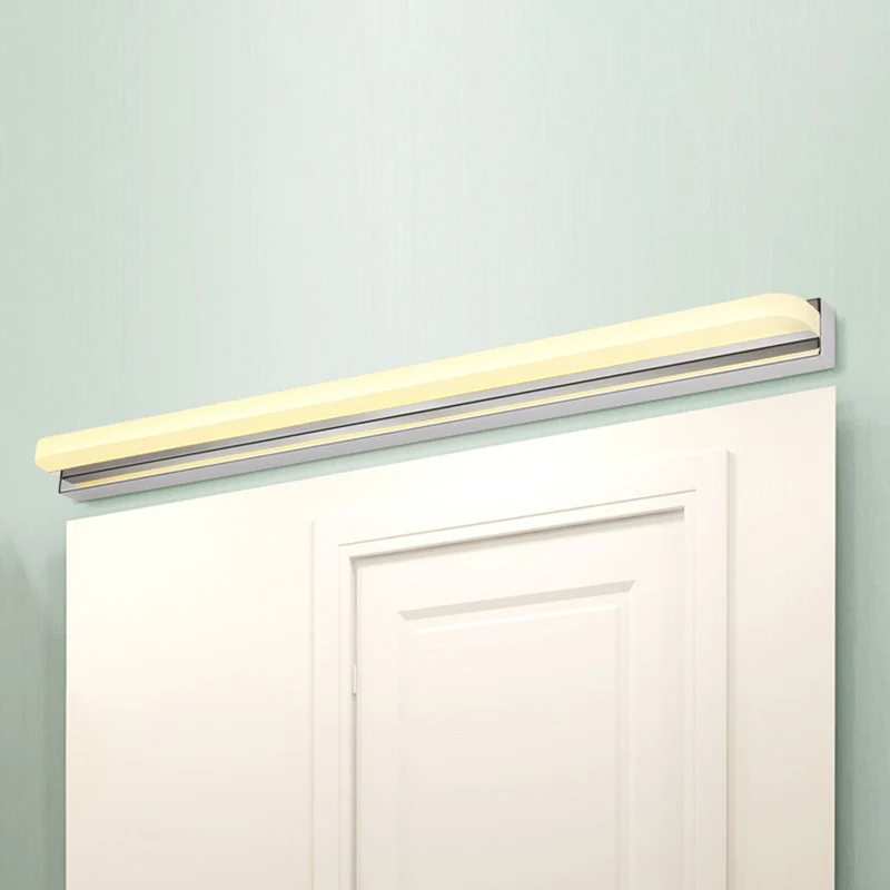 Eenvoudige LED-wandgemonteerde ijdelheidslamp met acrylkap, chroom, slanke schansverlichting warm/wit zwak, 16,5"/20,5" W