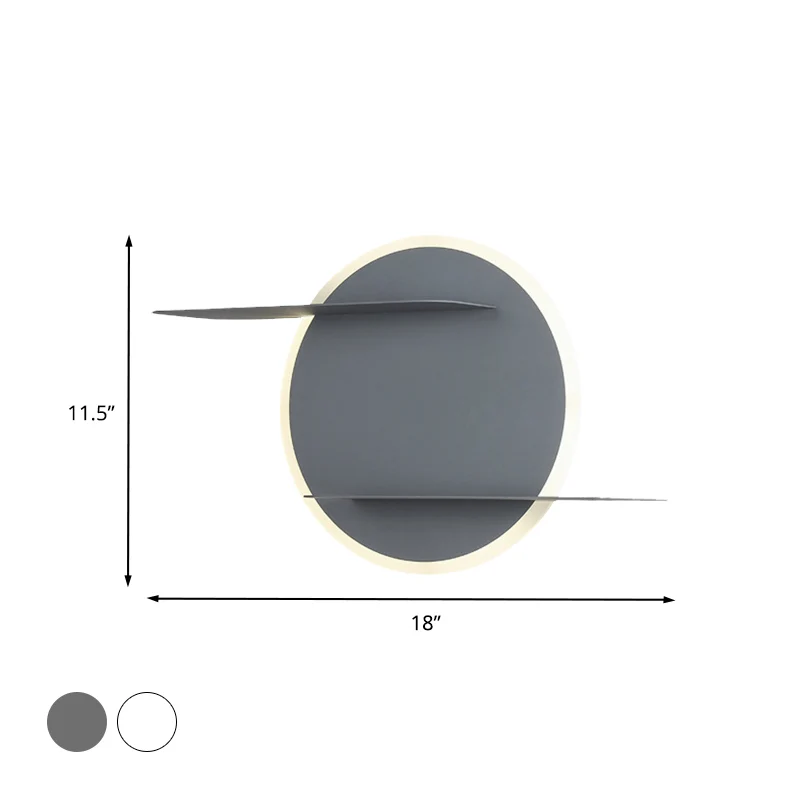 IP67 Gecertificeerde White/Grey Circular Wall Mounted Lamp Contemporary Kunststof glas LED Sconce Light Fixture Support Be...