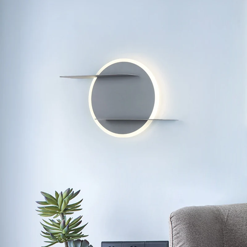 IP67 Gecertificeerde White/Grey Circular Wall Mounted Lamp Contemporary Kunststof glas LED Sconce Light Fixture Support Be...
