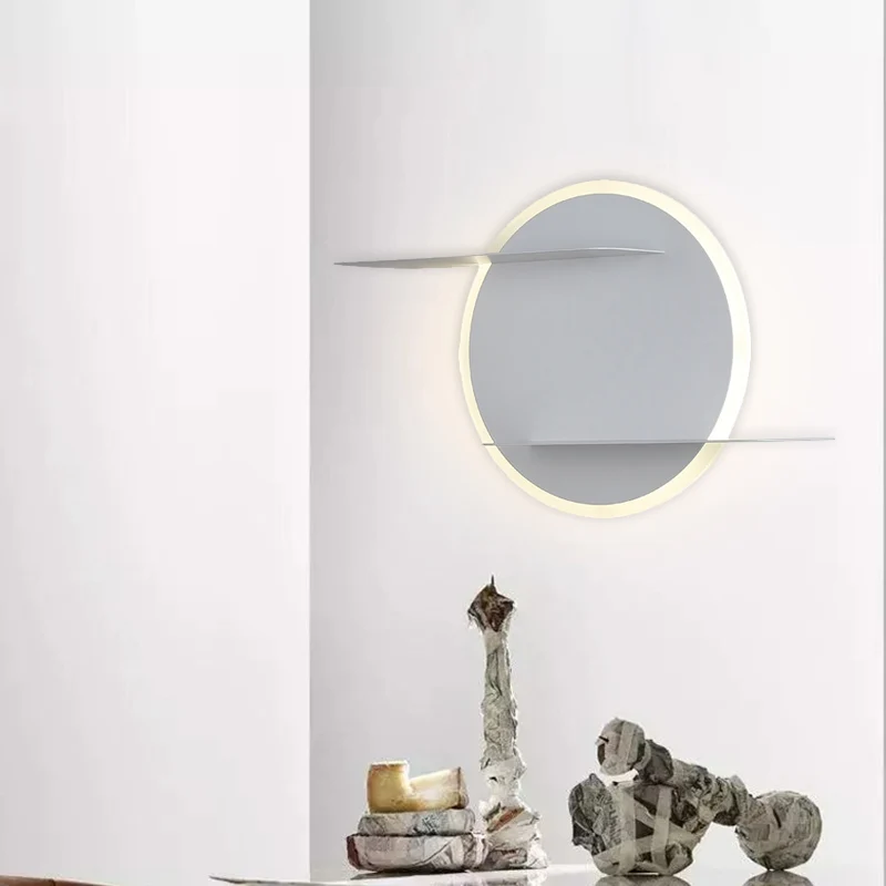 IP67 Gecertificeerde White/Grey Circular Wall Mounted Lamp Contemporary Kunststof glas LED Sconce Light Fixture Support Be...