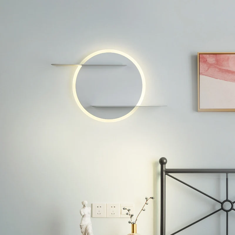 IP67 Gecertificeerde White/Grey Circular Wall Mounted Lamp Contemporary Kunststof glas LED Sconce Light Fixture Support Be...