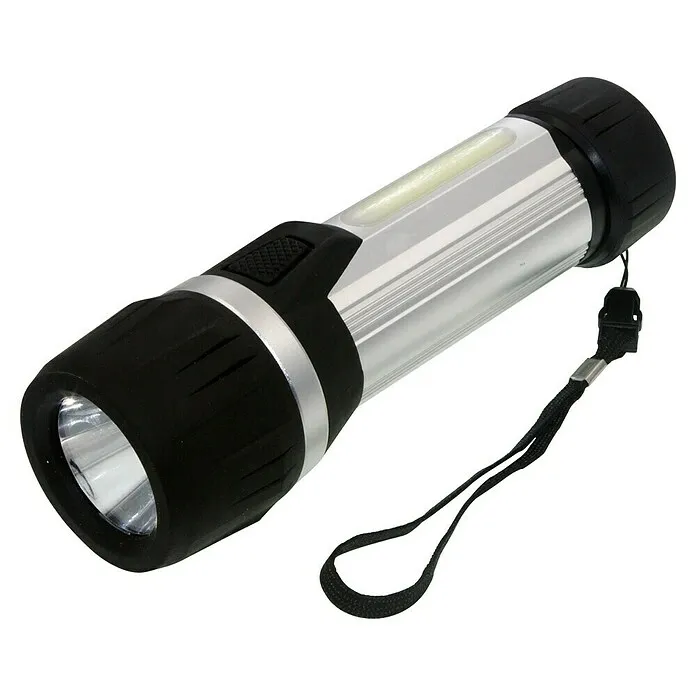 Oplaadbare LED Eltra Zaklamp - Zilver, 200 lm, Aluminium